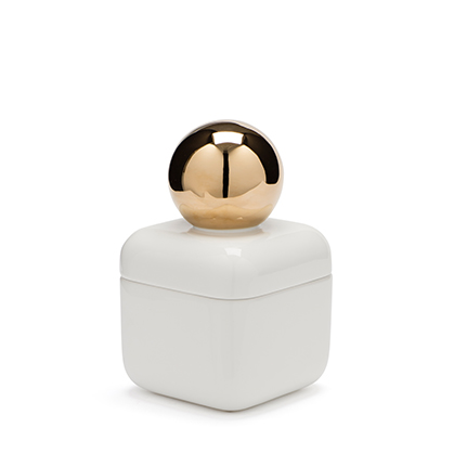 Whisper Box Petite Glossy White & Gold